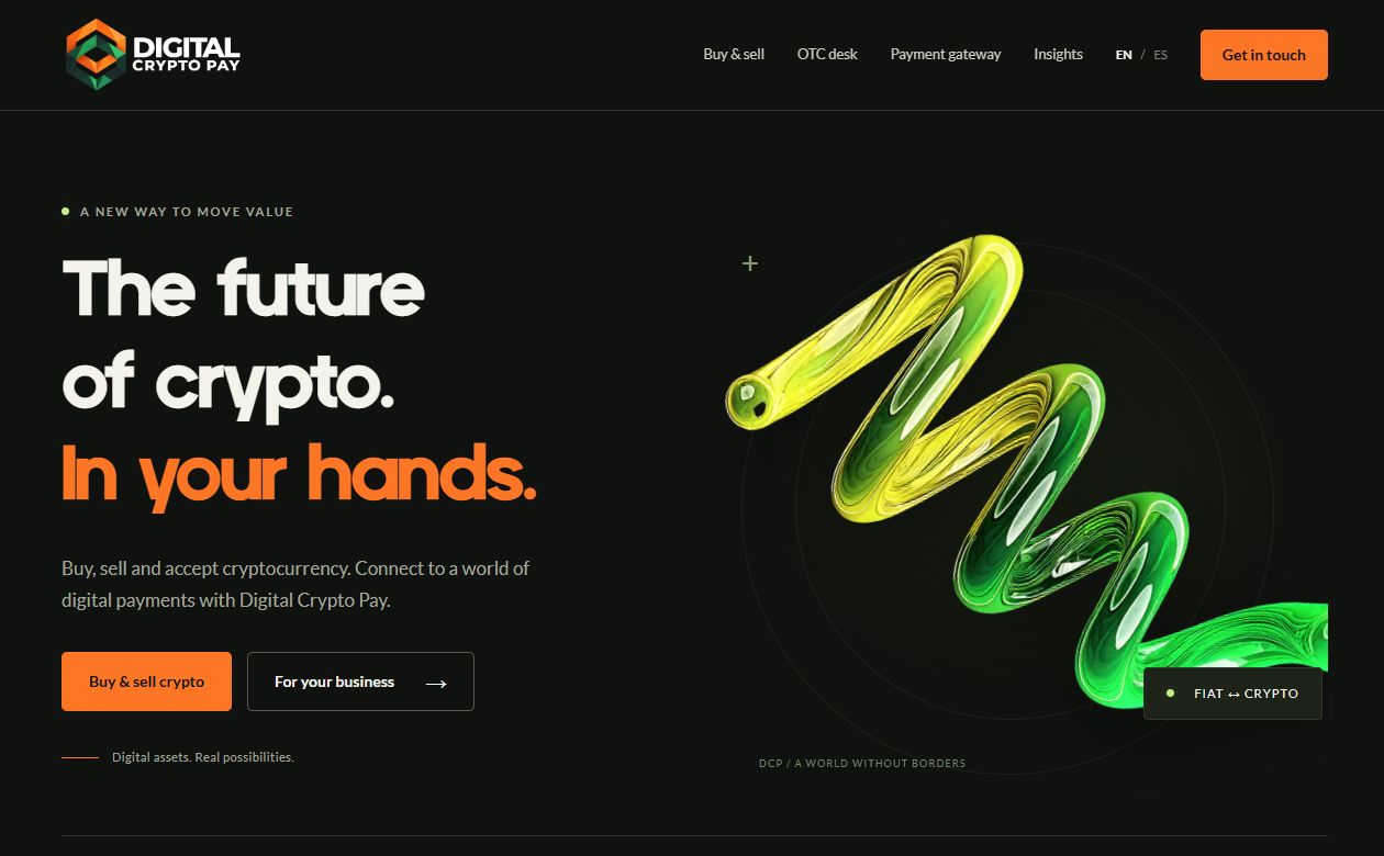 Digital Crypto Pay: impaginazione desktop